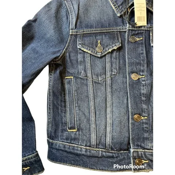 Current/Elliott The Baby Trucker Cropped Denim Jacket Blue Size 2 NEW WITH TAGS - Picture 4 of 8